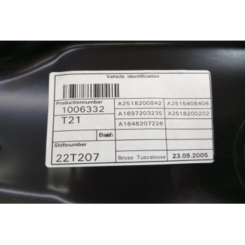 Γρύλλος - Μηχανισμός Παραθύρου Εμπρος Δεξια Mercedes-Benz W251 2006-2010 A2515408406