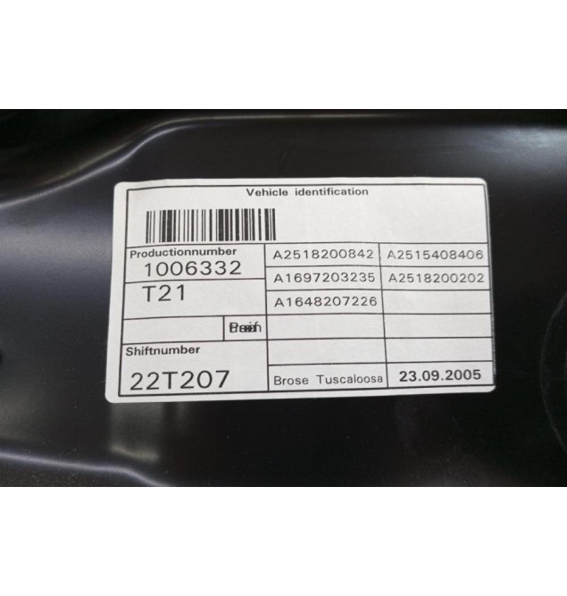 Γρύλλος - Μηχανισμός Παραθύρου Εμπρος Δεξια Mercedes-Benz W251 2006-2010 A2515408406