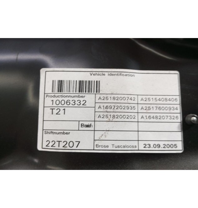 Γρύλλος - Μηχανισμός Παραθύρου Εμπρος Αριστερα Mercedes-Benz 250 2006-2010 A2515408406