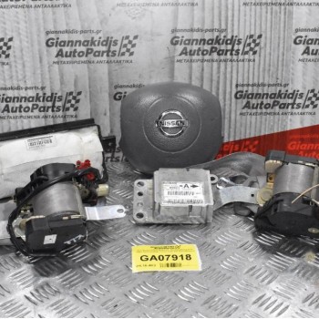 Σετ Αερόσακων Κομπλε Nissan Micra Κ12 2003-2011 (Λείπει το καπάκι του Συνοδηγού)
