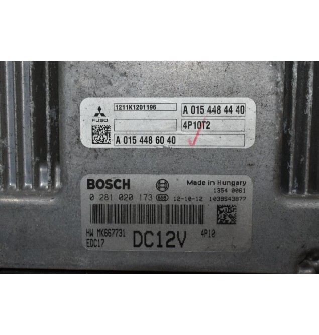Εγκέφαλος Mitsubishi Canter Fuso 3.0cc Bosch Euro6 4P10T2 2010-2017 0281020173 MK667731 A0154486040 EDC17 (HYBRID)