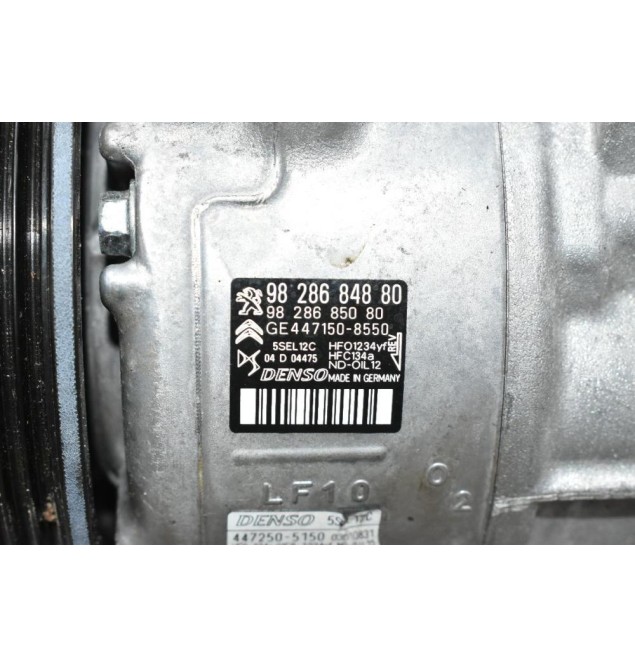 Κομπρεσέρ Aircondition - A/C Peugeot 2008 3008 C4 DS3 DS4 1.2 HN07 2015-2022 DENSO 9820893880 447150-8550 (Μικρό Σπάσιμο Στην Τροχαλία)