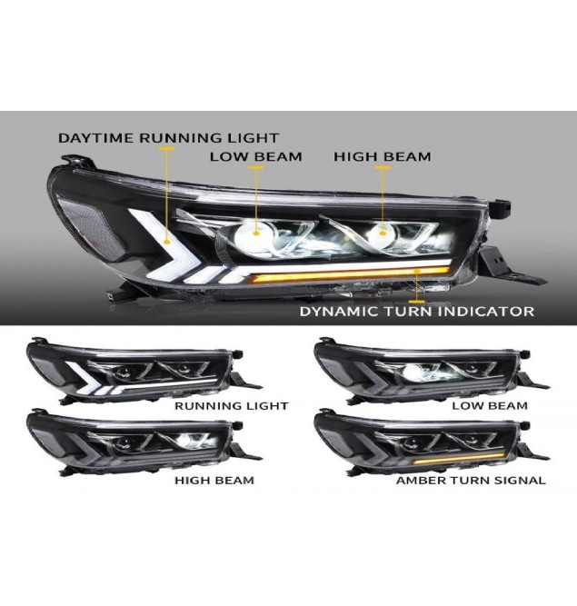 Φανάρια Εμπρός Led Toyota Hilux/Revo 2016-2022 (Set) (Video Λειτουργιας)