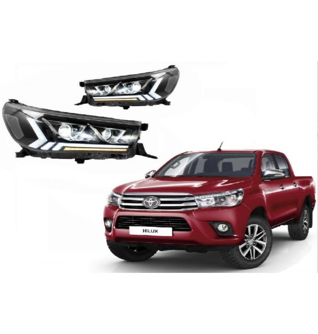 Φανάρια Εμπρός Led Toyota Hilux/Revo 2016-2022 (Set) (Video Λειτουργιας)
