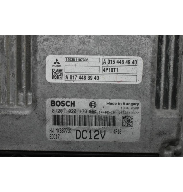 Εγκέφαλος Mitsubishi Canter Fuso 3.0 Bosch Euro6 4P10T1 2010-2017 0281020173 MK667731 A0154484940 EDC17