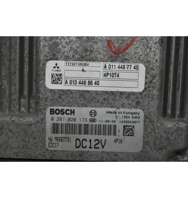 Εγκέφαλος Mitsubishi Canter Fuso 3.0 Bosch Euro6 4P10T4 2010-2017 0281020173 MK667731 A0114487740 EDC17