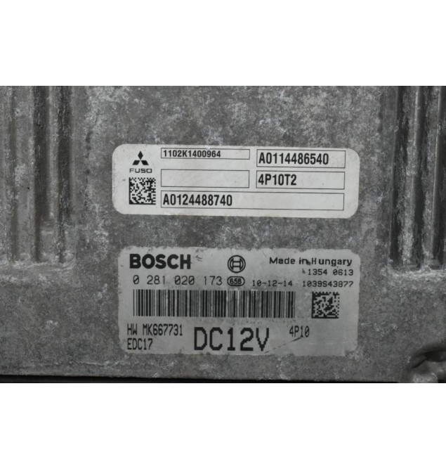Εγκέφαλος Mitsubishi Canter Fuso 3.0 Bosch Euro6 4P10T2 2010-2017 0281020173 MK667731 A0114486540 EDC17
