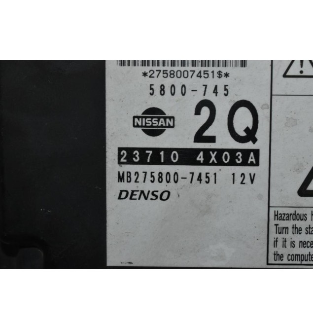 Εγκέφαλος Nissan Navara D40 YD25 DENSO  MB275800-7451 237104X03A