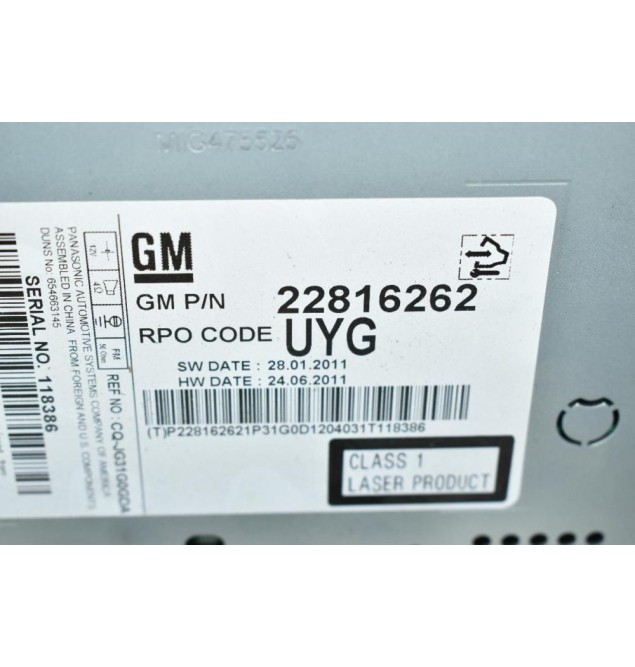 Ράδιο-CD Opel Insignia A 2.0 CDTI 2008-2017 22816262 UYG