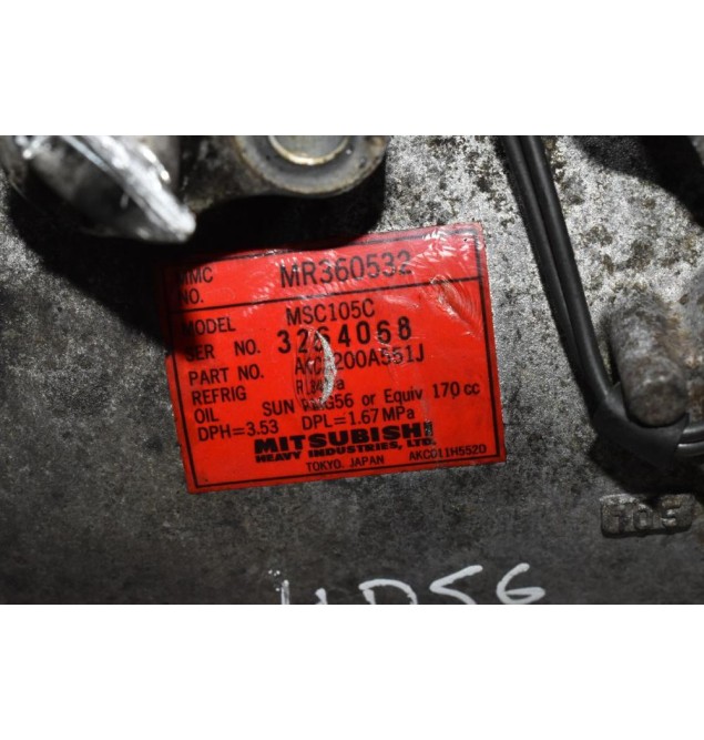 Κομπρεσέρ Aircondition Mitsubishi L200/Pajero Sport 4D56 K74 1997-2005 MR360532
