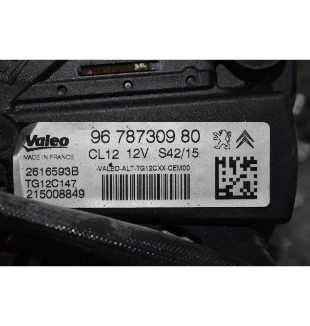 Δυναμό Peugeot 208 1.4 HDI 10FKAU 2012-2022 BOSCH 9678730980