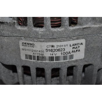 Δυναμό Fiat Doblo 1.6D Multijet 198A3000 2009-2014 51820623 100A (Μικρό Σπάσιμο Στο Πλαστικό)