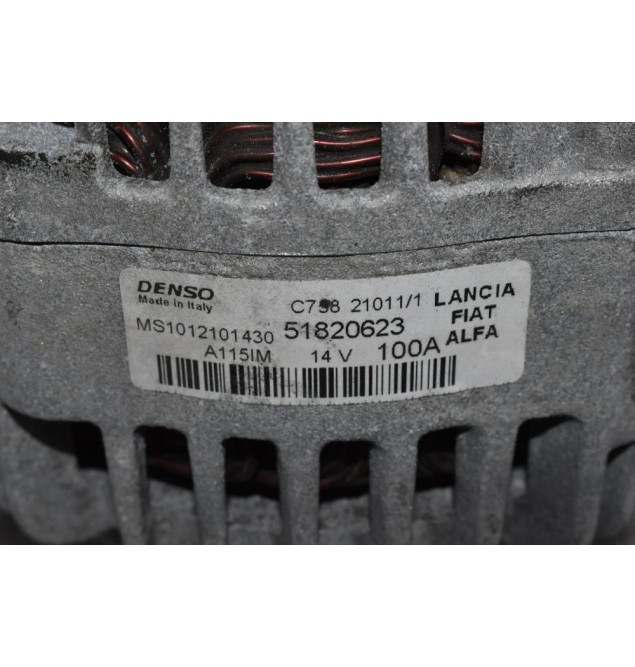 Δυναμό Fiat Doblo 1.6D Multijet 198A3000 2009-2014 51820623 100A (Μικρό Σπάσιμο Στο Πλαστικό)