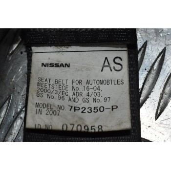 Ζώνη Ασφαλείας Εμπρός Αριστερή Nissan Navara D40 2006 - 2015 7P2350-P