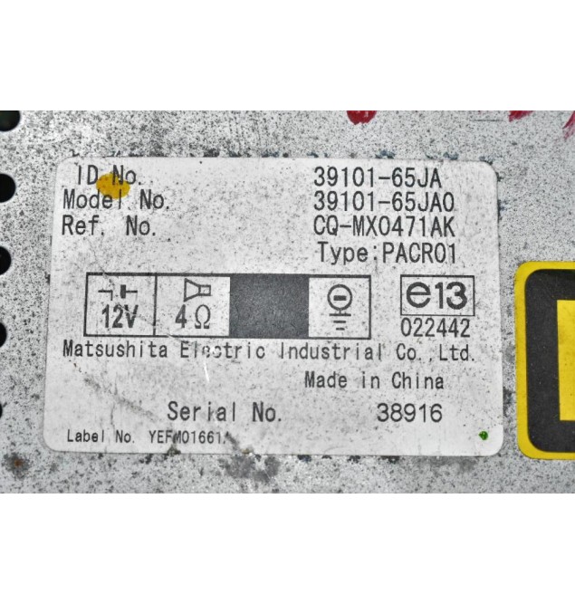 Ράδιο-CD  Suzuki Grand Vitara 2006-2015 39101-65JA0