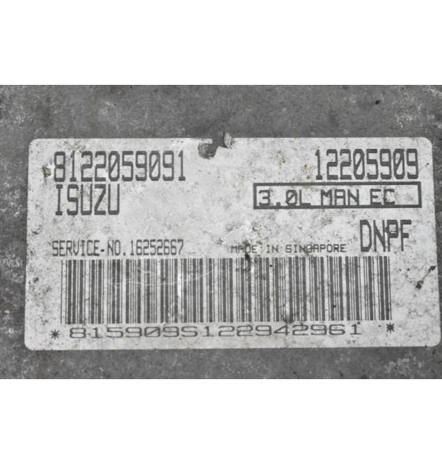 Εγκέφαλος Isuzu Trooper 3.0 4JX1 1998-2002 8122059091 12205909