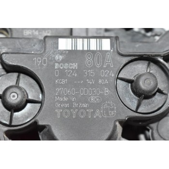 Δυναμό Toyota Avensis / Corolla 1.6 3ZZ 2001-2007 80A BOSCH 0124315024