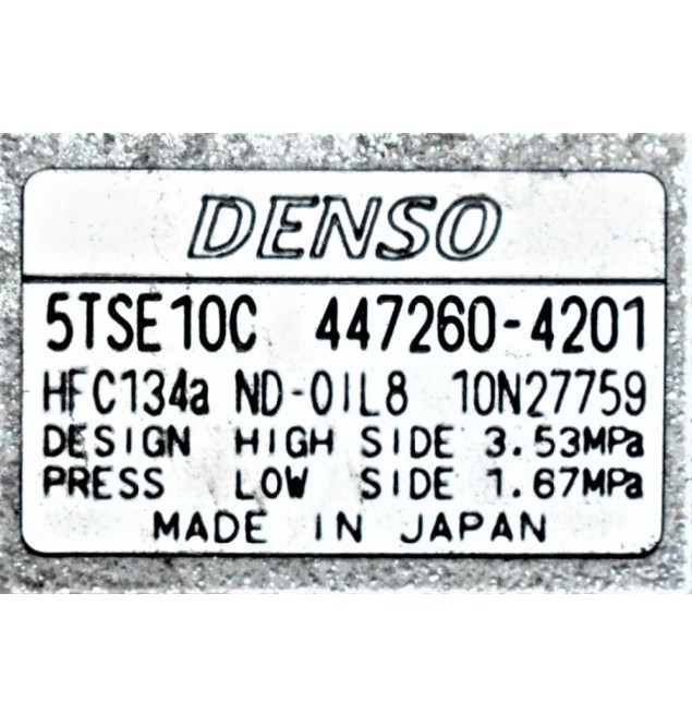 Κομπρεσέρ Aircondition Toyota Auris / Yaris 1NR 1.3 2008-2015 DENSO 447260-4201 5TSE10C