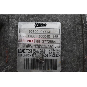 Κομπρεσέρ Aircondition - A/C Nissan Qashqai 2.0 MR20 2007-2012 92600-CY71A