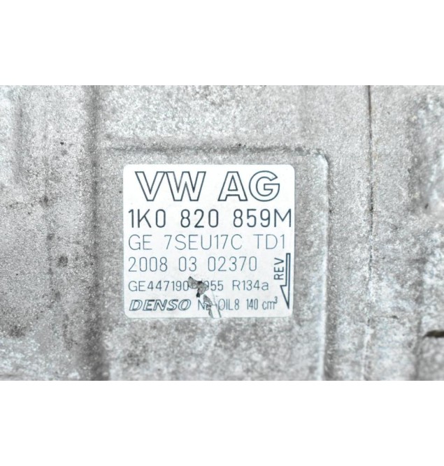 Κομπρεσέρ Aircondition - A/C Volkswagen Golf 1.4 BMY 2004-2008 DENSO 1K0820859M (Χτυπημα Στην Τροχαλία)