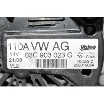 Δυναμό Audi A3 1.4 TSI/FSI 110A 2006-2012 03C903023G (Volkswagen Golf / Jetta / Touran / Passat / Seat Ibiza Toledo Altea / Skoda Octavia Fabia) (BMY BLG CAX)