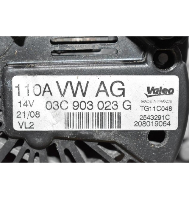 Δυναμό Audi A3 1.4 TSI/FSI 110A 2006-2012 03C903023G (Volkswagen Golf / Jetta / Touran / Passat / Seat Ibiza Toledo Altea / Skoda Octavia Fabia) (BMY BLG CAX)