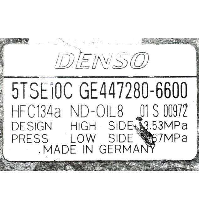 Κομπρεσέρ Aircondition - A/C Toyota Auris 1ND 1.4D Euro 5 2012-2018 DENSO 5TSE10C GE447280-6600