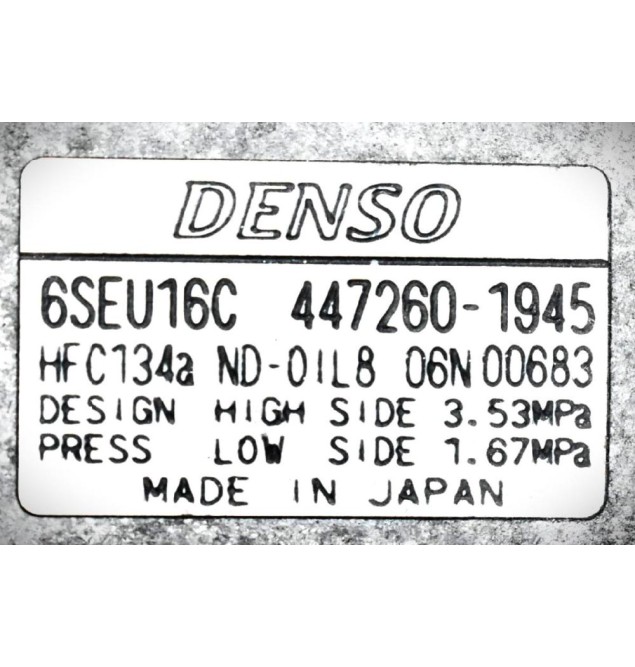 Κομπρεσέρ Aircondition - A/C Κλιματισμός Toyota Corolla 3ZR 2010-2018 DENSO 447260-1945