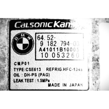 Κομπρεσέρ Aircondition - A/C Bmw 1.6 116i 316i 122PS N43B16AA 2007-2011 CALSONIC 9182794-03 A41011B10005