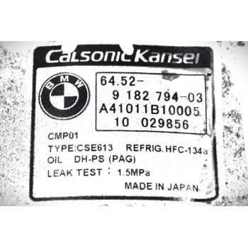 Κομπρεσέρ Aircondition - A/C Bmw 1.6 116i 316i 122PS N43B16AA 2007-2011 CALSONIC 9182794-03 A41011B10005