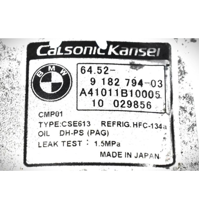 Κομπρεσέρ Aircondition - A/C Bmw 1.6 116i 316i 122PS N43B16AA 2007-2011 CALSONIC 9182794-03 A41011B10005