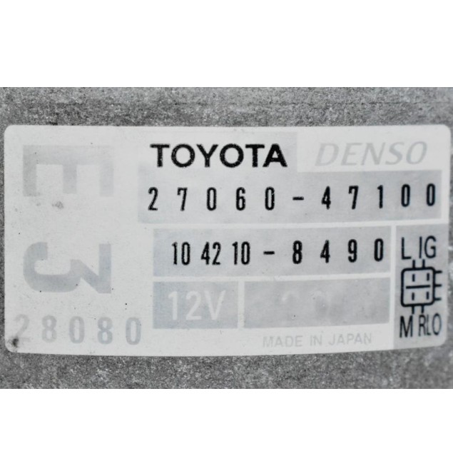 Δυναμό Toyota Yaris 1.3 1NR 2010-2015 DENSO 27060-47100 104210-8490 12V