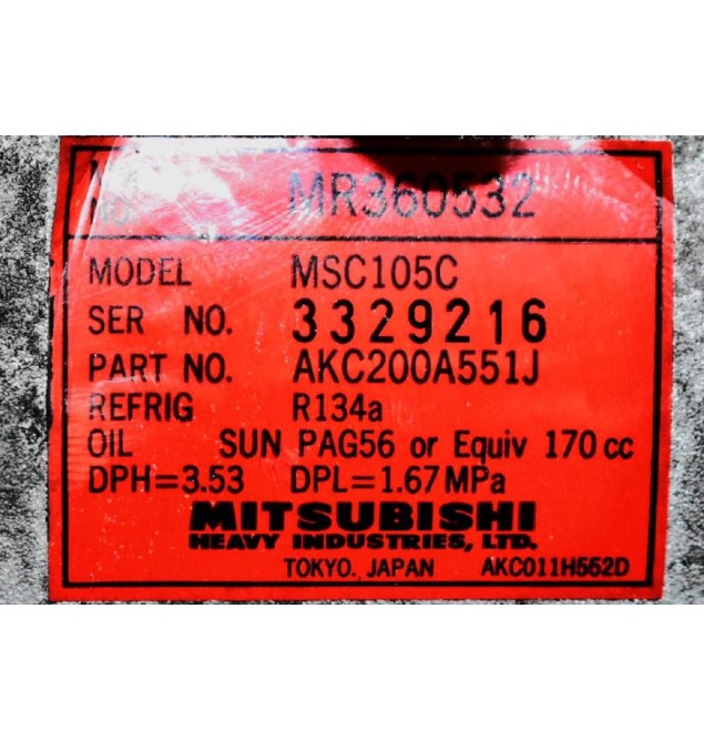 Κομπρεσέρ Aircondition Mitsubishi L200 4D56 K74 1997-2005 MR360532