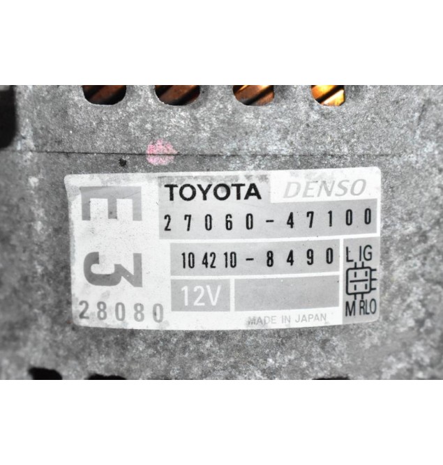 Δυναμό Toyota Yaris 1.3 1NR 2010-2015 DENSO 27060-47100 104210-8490 12V