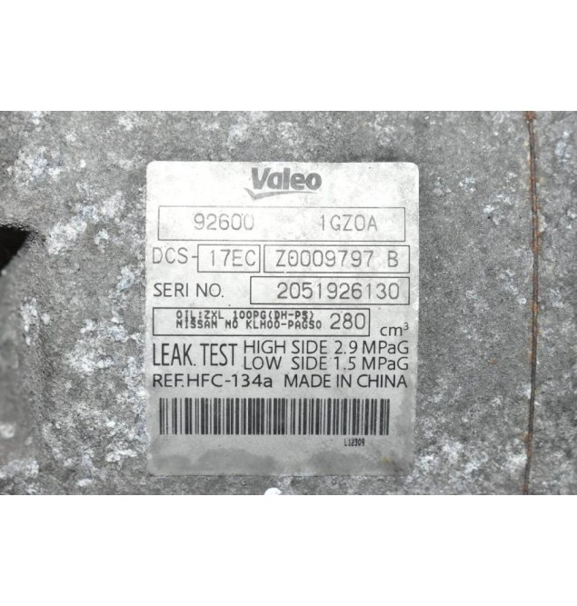 Κομπρεσέρ Aircondition - A/C Nissan Qashqai 2.0 MR20 2007-2012 92600-1GZ0A
