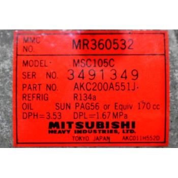 Κομπρεσέρ Aircondition Mitsubishi L200 4D56 K74 1997-2005 MR360532