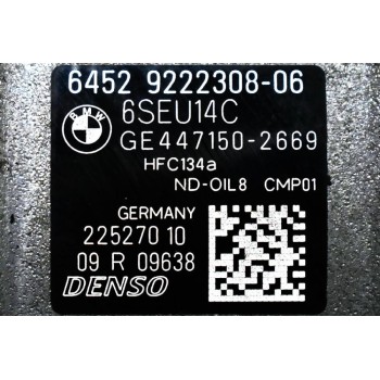 Κομπρεσέρ Aircondition - A/C Bmw 1 118i 116i N13B16A 2012-2018 DENSO 9222308-06 GE447150-2669