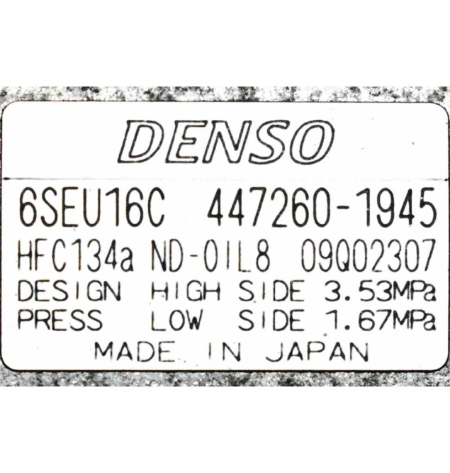 Κομπρεσέρ Aircondition - A/C Κλιματισμός Toyota Corolla 3ZR 2010-2018 DENSO 447260-1945