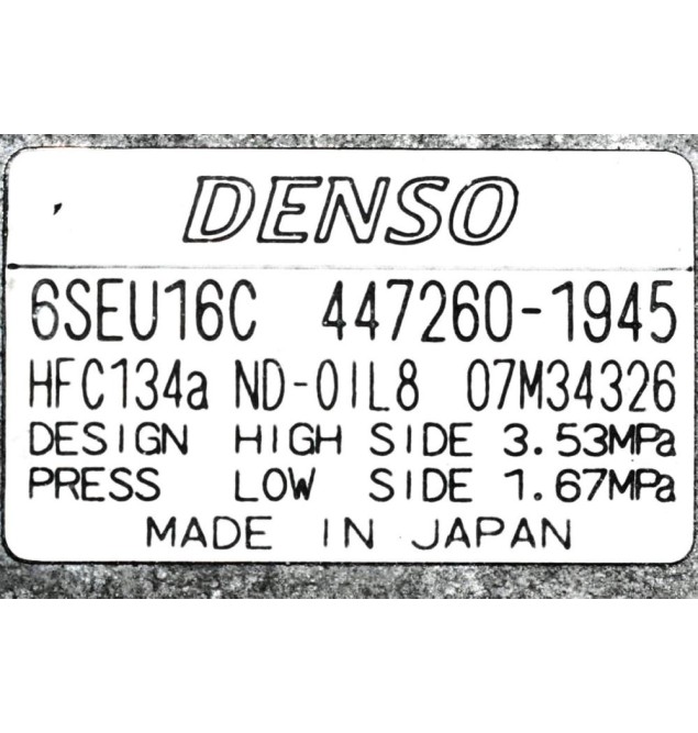 Κομπρεσέρ Aircondition - A/C Κλιματισμός Toyota Corolla 3ZR 2010-2018 DENSO 447260-1945