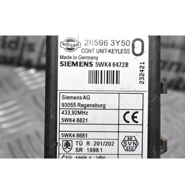 Εγκέφαλος Πλακετα Κεντρικου Κλειδωματος Nissan Navara D22 2001-2005 SIEMENS 285963Y50  5WK46472B