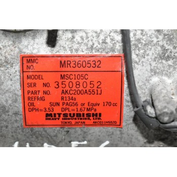 Κομπρεσέρ Aircondition Mitsubishi L200 4D56 K74 1997-2005 MR360532