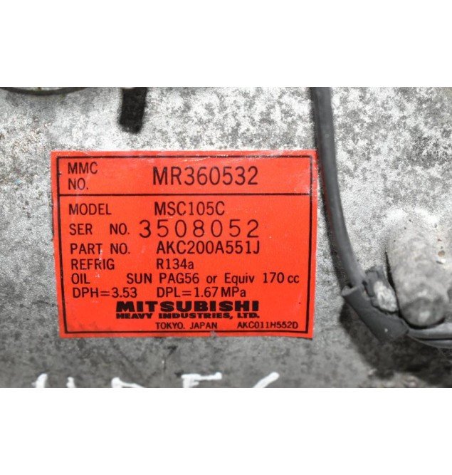 Κομπρεσέρ Aircondition Mitsubishi L200 4D56 K74 1997-2005 MR360532
