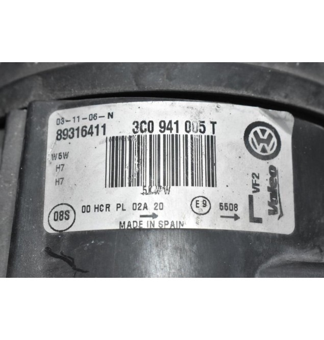Φανάρι Εμπρός Αριστερό Volkswagen Passat B6 3C2 2005-2010 VALEO 89316411