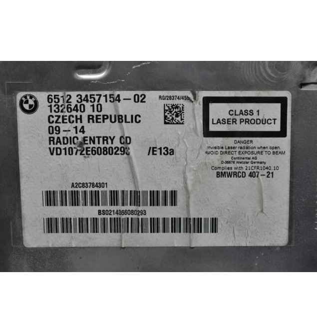 Υποδοχή CD Mini Cooper S 2010-2020 65123457154-02 13264010 (Ραδιο CD)