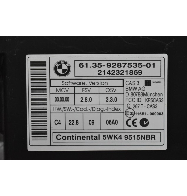 Πλακέτα Ελέγχου Mini Cooper S - Coundtryman R60 2010-2019 5WK49515NBR 6135-9389535-01