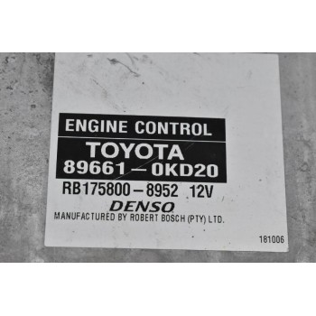 Εγκέφαλος Toyota Hilux KUN 1KD 2005-2012 89661-0KD20