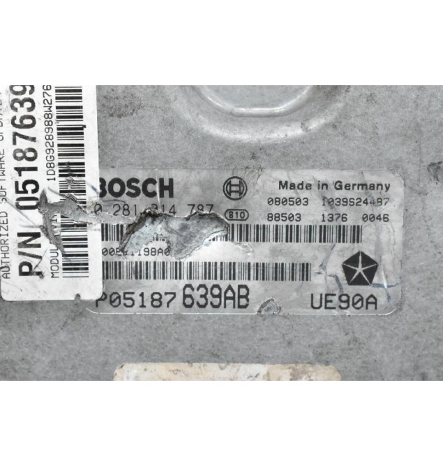 Εγκέφαλος Jeep Cherokee 2.5 CRD 4X4 VM52C 2002-2008 BOSCH P05187639AB 0281014787