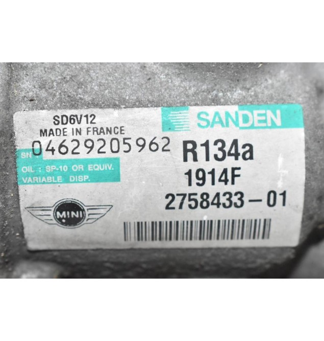Κομπρεσέρ Aircondition - A/C Mini Cooper R56 N14B16AB 2006-2011 SANDEN 2758433-01