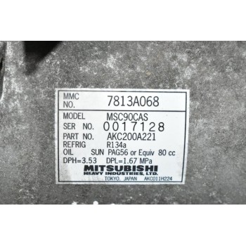 Κομπρεσέρ Aircondition - A/C Mitsubishi Outlander 2.0 BSY / 2.4 4B12 2007-2012 7813A068 MSC90CAS AKC200A221