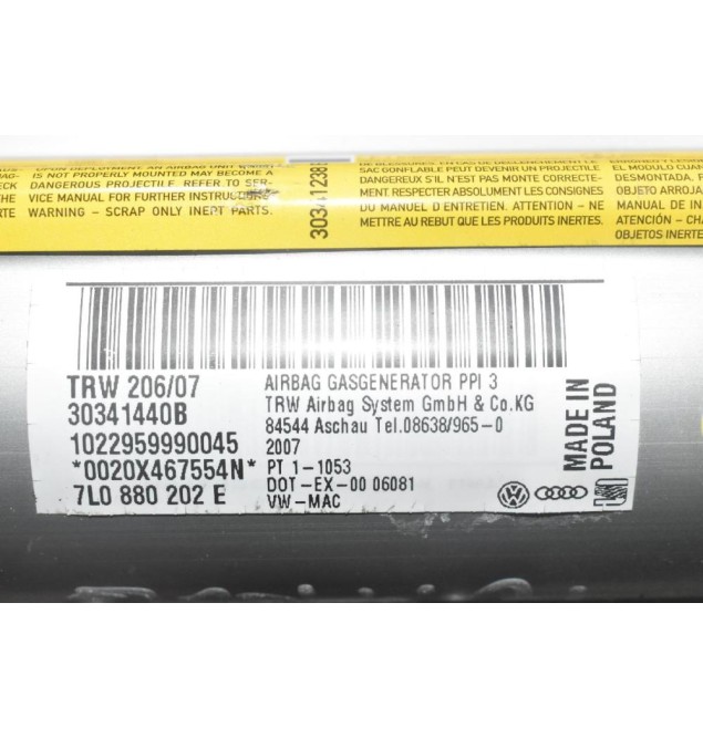 Αερόσακος Συνοδηγού Volkswagen Touareg 2002-2010 7L0880202E 30341809 (Porsche Cayenne 955)